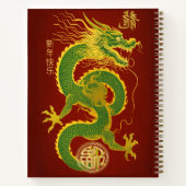 Jade Green und Gold Year of the Dragon Lucky Notizblock (Rückseite)