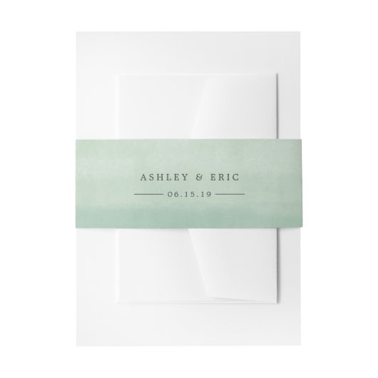 Jade Green Watercolor Personalisiert Wedding Einladungsbanderole (Vorderseite Beispiel)