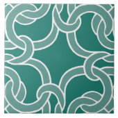 Jade Green White Celtic Knot Nahtlose Muster Tile Fliese (Vorderseite)