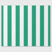 Jade Green White Extra Large Stripe Muster Geschenkpapier (Flach)