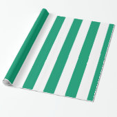 Jade Green White Extra Large Stripe Muster Geschenkpapier (Ungerollt)
