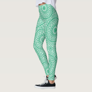 Jade-Grün-Mandala-Muster Leggings