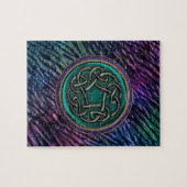 Jade-Grün-Metallceltic-Knoten Puzzle (Horizontal)