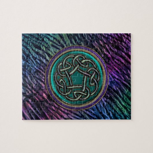 Jade-Grün-Metallceltic-Knoten Puzzle (Horizontal)