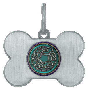 Jade-Grün-Metallceltic-Knoten Tiermarke