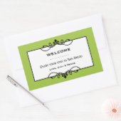 Jade grüne Schmiedeeiserrahmen aus Stadtgeschenktü Rechteckiger Aufkleber (Umschlag)