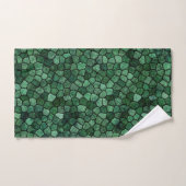Jade Grünes Kopfsteinpflaster Patchwork Terrazzo M Badhandtuch Set (Handtuch)