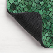 Jade Grünes Kopfsteinpflaster-Patchwork-Terrazzo-M Mousepad (Ecke)