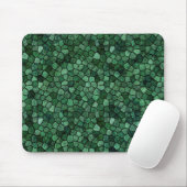 Jade Grünes Kopfsteinpflaster-Patchwork-Terrazzo-M Mousepad (Mit Mouse)