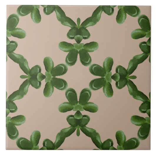 Jade Lattice in Beige Fliese (Vorderseite)