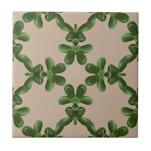 Jade Lattice in Beige Fliese (Vorderseite)