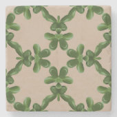 Jade Lattice in Beige Steinuntersetzer (Vorderseite)