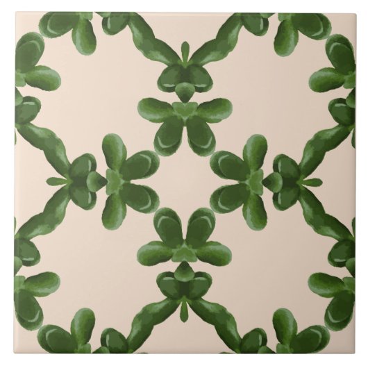 Jade Lattice in Cream Fliese (Vorderseite)