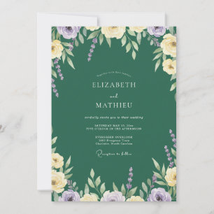Jade-Lilac-Blütenhochzeit Einladung