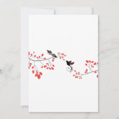 Jade Love Birds Hochzeit individuelle Einladung (Rückseite)