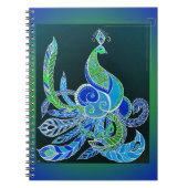 Jade Majesty Elegante Grün und Blau Pfau Notizblock (Vorderseite)