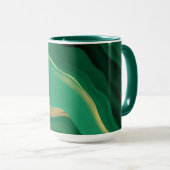 Jade Modern Aesthetic Emerald Mystic Swirl Tasse (VorderseiteRechts)