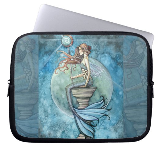 Jade Moon Mermaid Laptop Sleeve (Vorderseite)