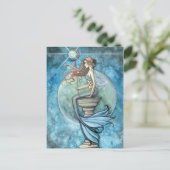 Jade Moon Mermaid Postcard Postkarte (Stehend Vorderseite)