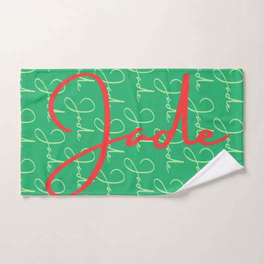 Jade Name Design Pattern Badhandtuch Set (Handtuch)