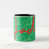 Jade Name Design Pattern Zweifarbige Tasse (Mittel)