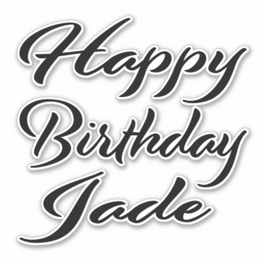 Jade Name Vorname black Sticker Geburtstag (Vorderseite)