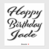 Jade Name Vorname black Sticker Geburtstag (Blatt)