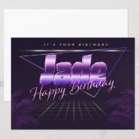Jade Name Vorname lila retro Karte Geburtstag