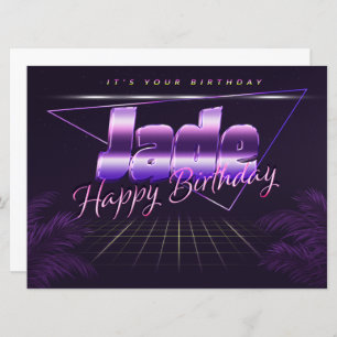 Jade Name Vorname lila retro Karte Geburtstag
