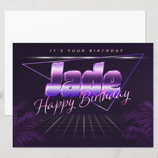 Jade Name Vorname lila retro Karte Geburtstag