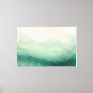 Jade-Nebel Hochkey-Weichgrün-Abstrakt Leinwanddruck