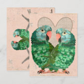 Jade Parrots Heart Postcard Postkarte (Vorne/Hinten)