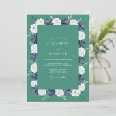 Jade Peony Hochzeit Einladung (Stehend Vorderseite)