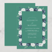Jade Peony Hochzeit Einladung (Vorne/Hinten)