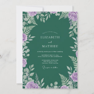 Jade Purple Leaf Hochzeit Einladung