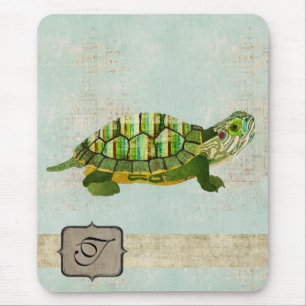 Jade-Schildkröte-Monogramm-Mauspad Mousepad