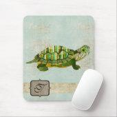 Jade-Schildkröte-Monogramm Mousepad (Mit Mouse)