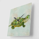 Jade-Schildkröten-Uhr Quadratische Wanduhr (Winkel)