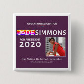 Jade Simmons für Präsident 2020 Button (Vorderseite)