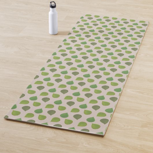Jade Tree Blätter auf Beige Yoga Mat Yogamatte (Beispiel)