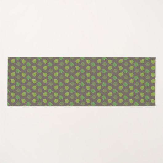 Jade Tree Blätter auf Brown Yogamatte (Vorderseite (Horizontal))