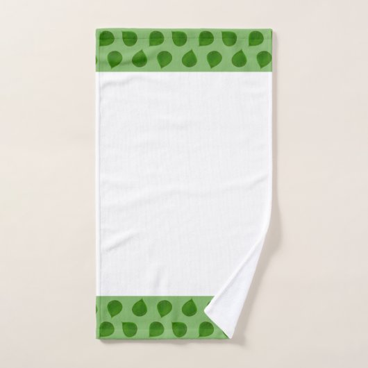 Jade Tree Blätter auf Grün & Weiß Badhandtuch Set (Handtuch)