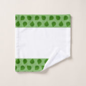 Jade Tree Blätter auf Grün & Weiß Badhandtuch Set (Waschlappen)