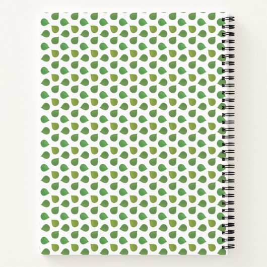 Jade Tree Green Blätter Notebook Notizblock (Rückseite)