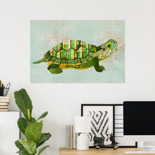Jade Turtle Azure Art Poster (Heimbüro)