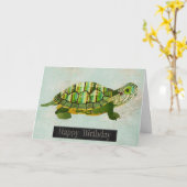 Jade Turtle Birthday Card Karte (Gelbe Blume)