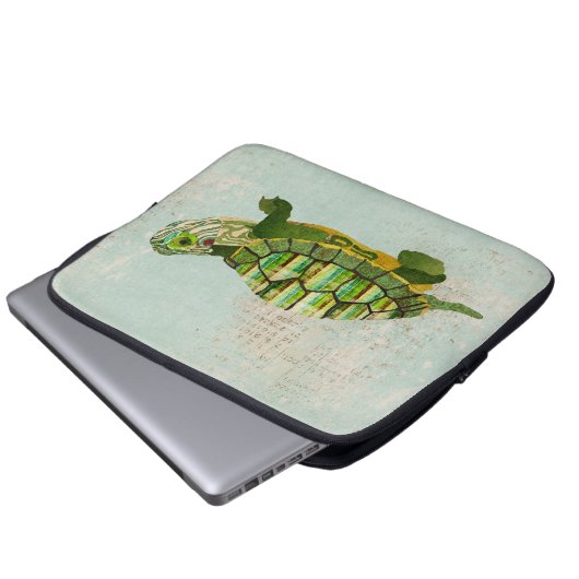 Jade-Turtle-Computersleeve Laptopschutzhülle (Vorne Knopf)