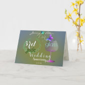 Jade und Glas zum 3. Geburtstag Karte (Gelbe Blume)