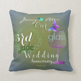 Jade und Glas zum 3. Hochzeitstag Kissen