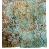 Jade- und Gold-Glitzer-Marmor Duschvorhang (Vorderseite)